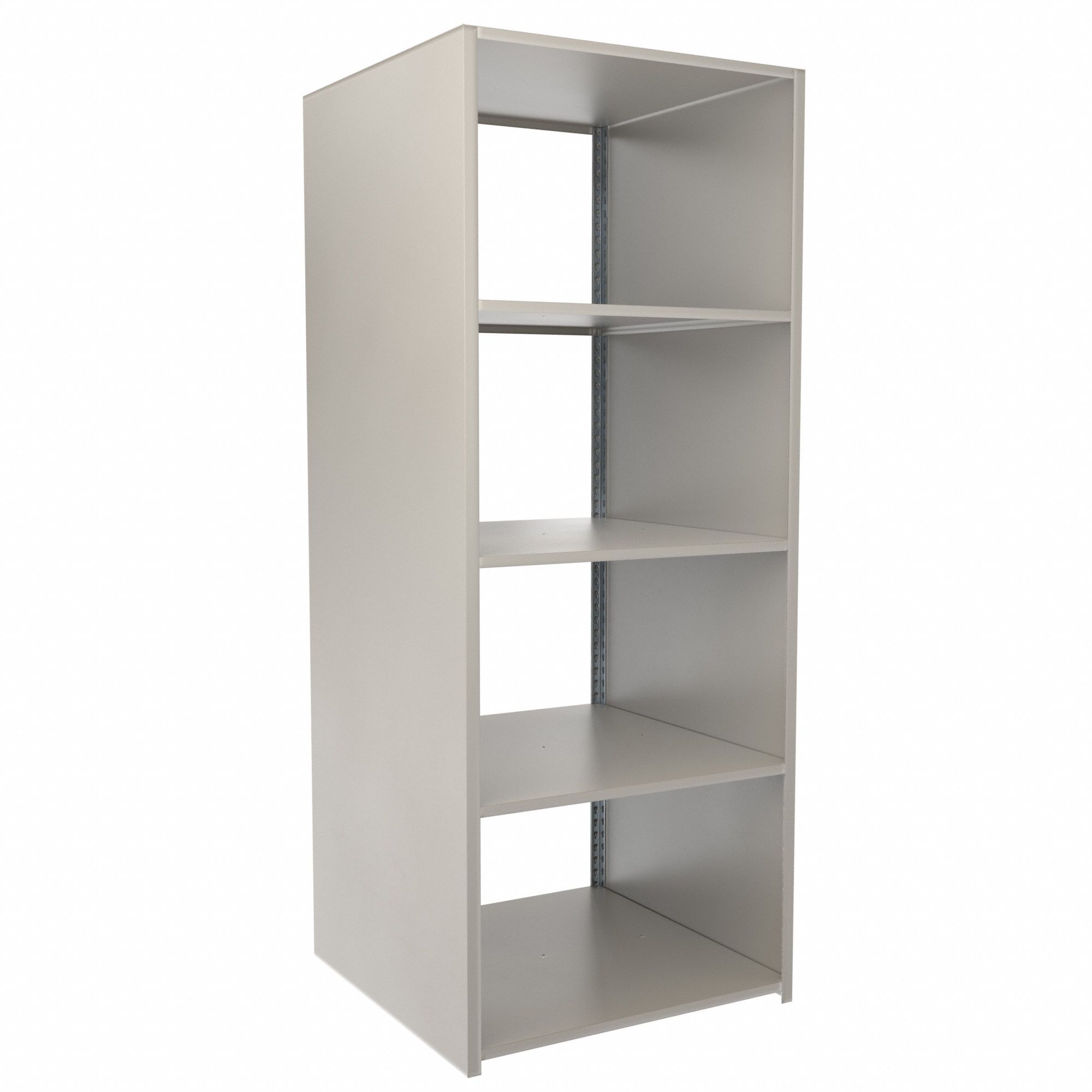 Boltless Shelving: Starter, Medium-Duty, 36 in x 36 in, 90 in Overall Ht, 5 Shelves, Steel