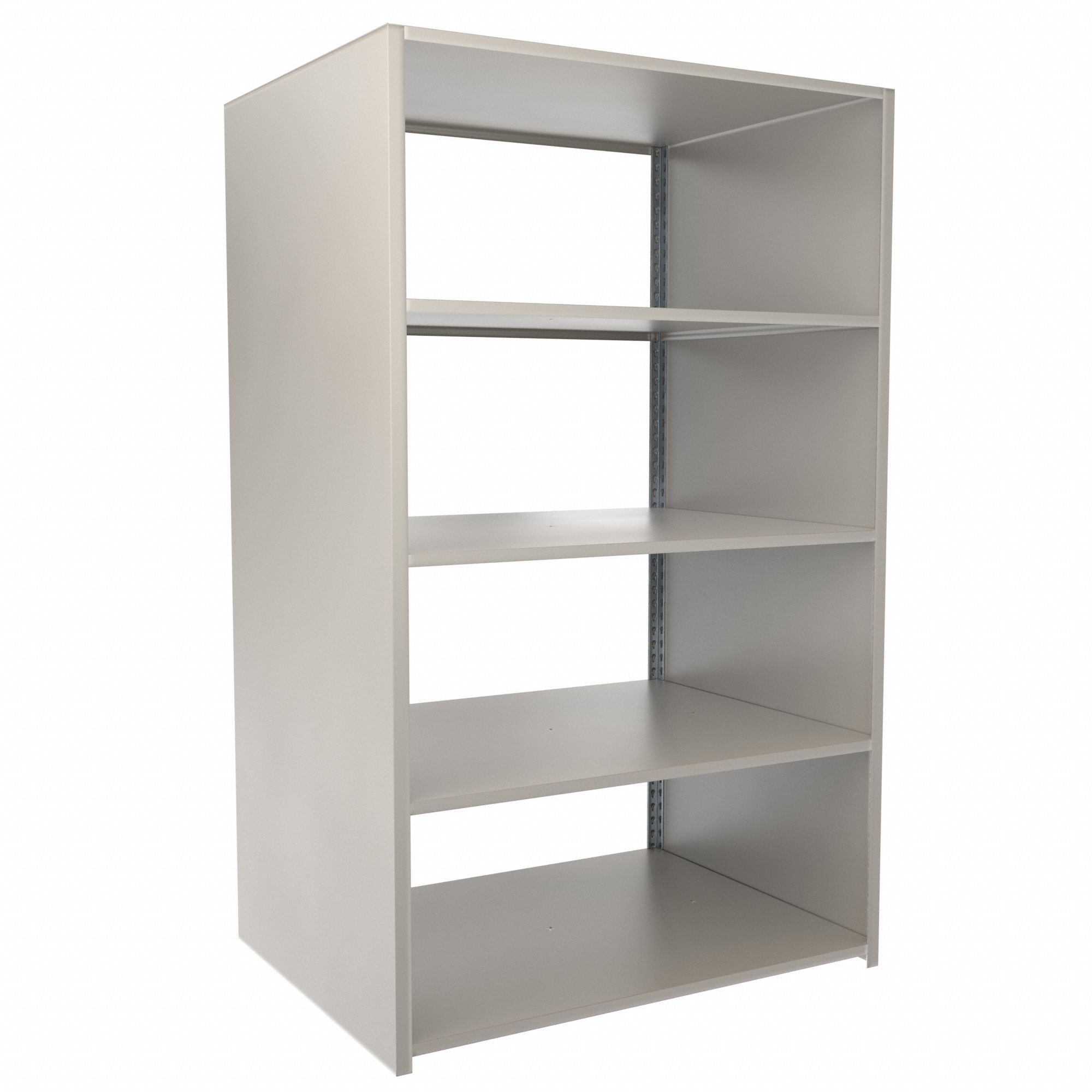 Boltless Shelving: Starter, Medium-Duty, 48 in x 36 in, 78 in Overall Ht, 5 Shelves, Steel