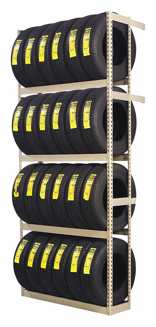 TENNSCO, Single Sided Boltless Tire Rack, 4 Shelves, Single Sided