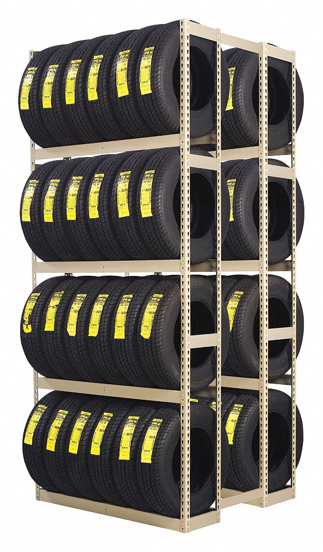 TENNSCO Steel Double Sided Boltless Tire Rack, Shelf Capacity 2,000 lb