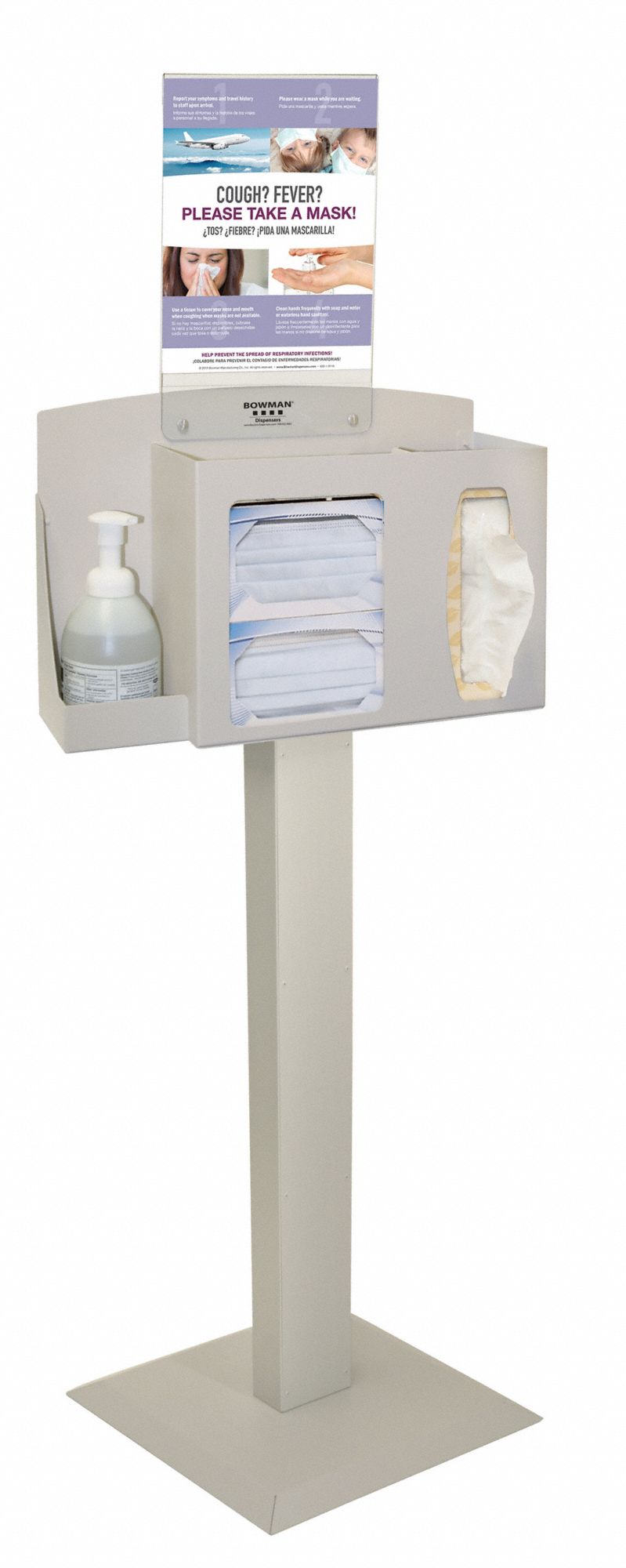 BOWMAN MFG CO Respiratory Hygiene Station, Number of Compartments 3