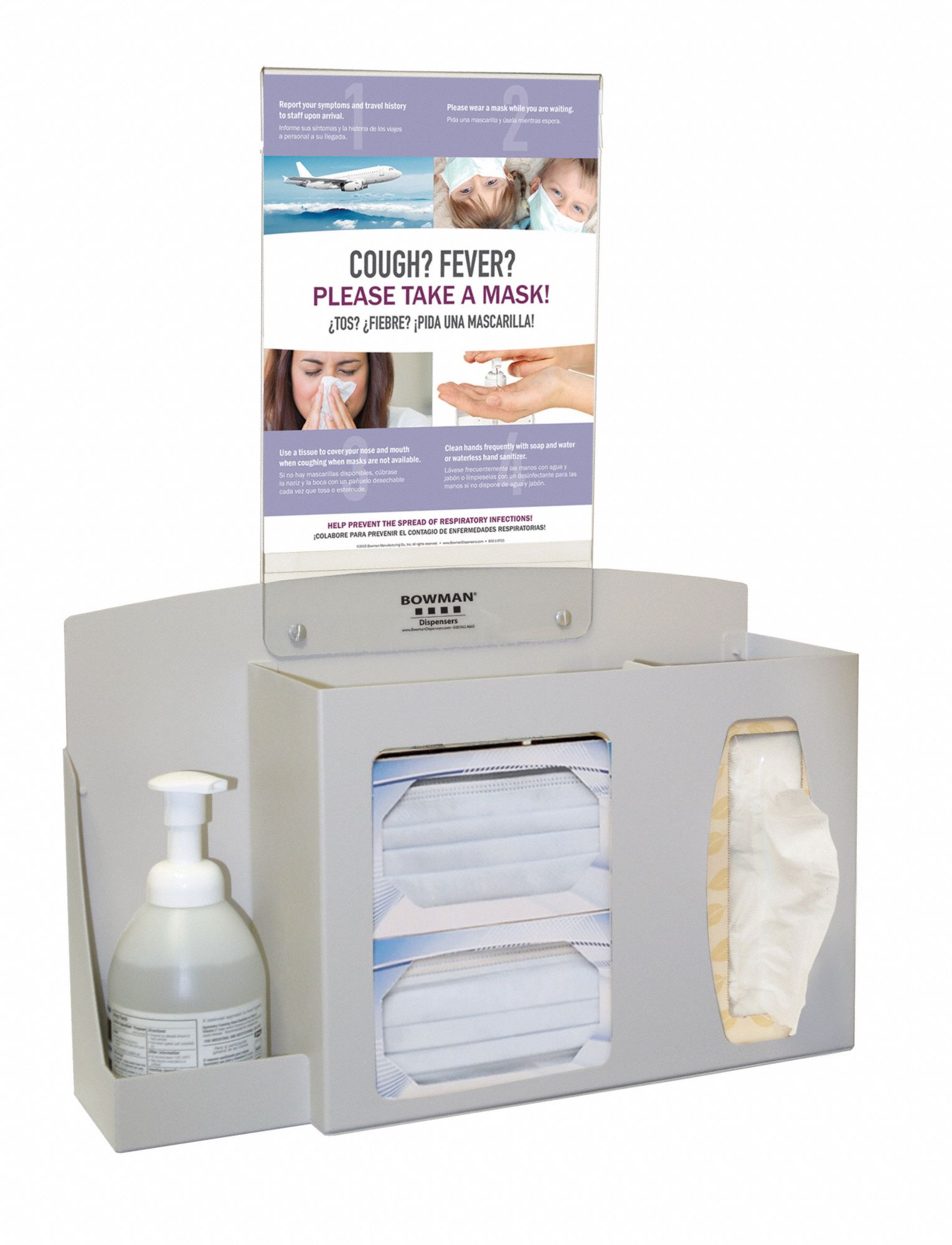 BOWMAN MFG CO Respiratory Hygiene Station, Number of Compartments 3