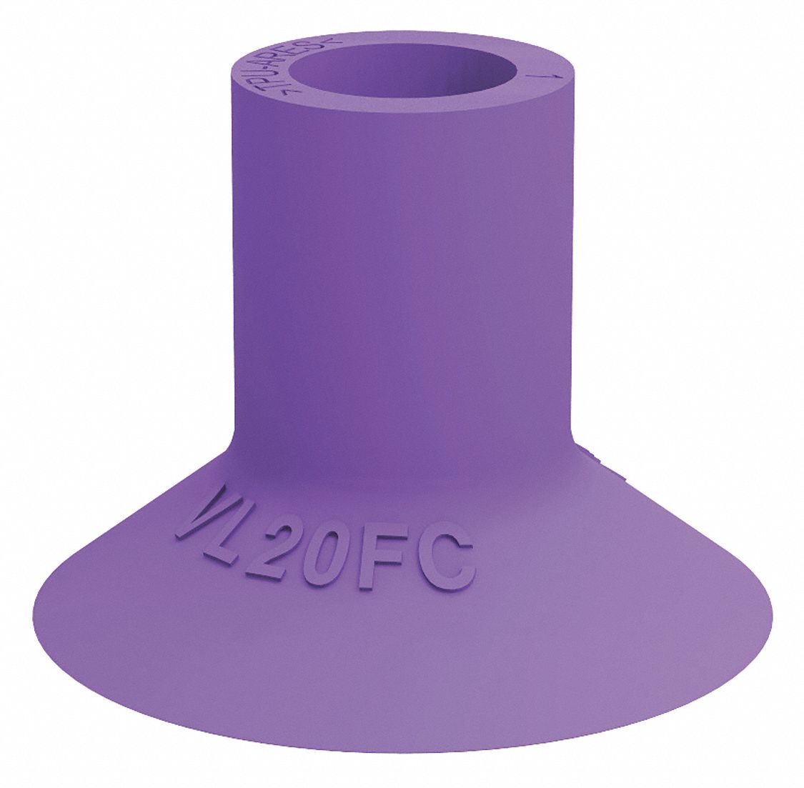 Vacuum Pad: Plain Pad without Adapter, 20 mm Pad Dia, Thermoplastic Elastomer, Purple, 60A