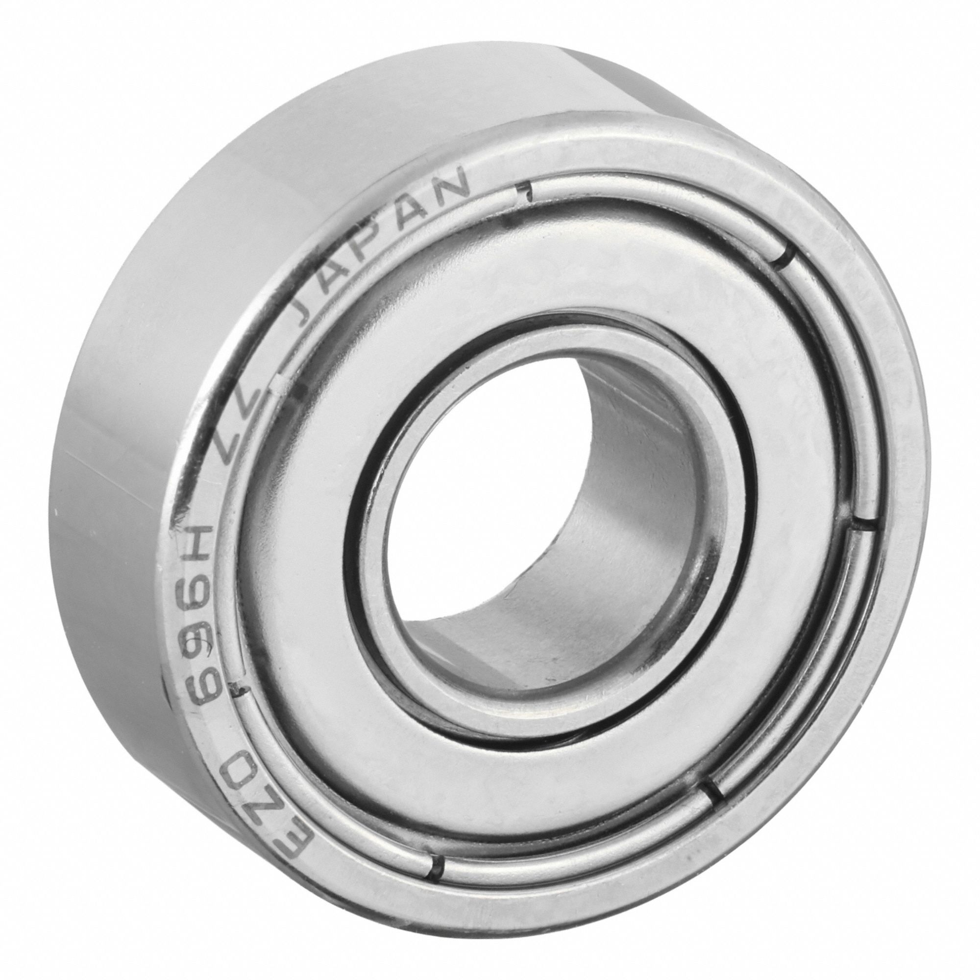 Miniature Ball Bearing: 696, Dbl Shield, 6 mm Bore, 15 mm OD, 5 mm Wd, Stainless Steel Ring