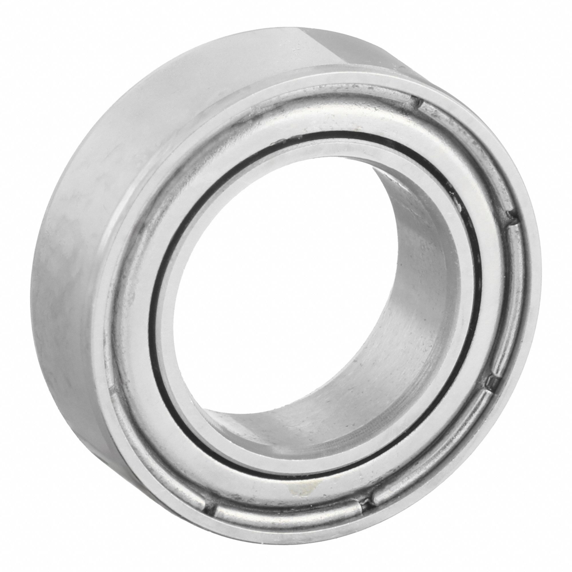 Miniature Ball Bearing: MR106, Dbl Shield, 6 mm Bore, 10 mm OD, 3 mm Wd, Stainless Steel Ring