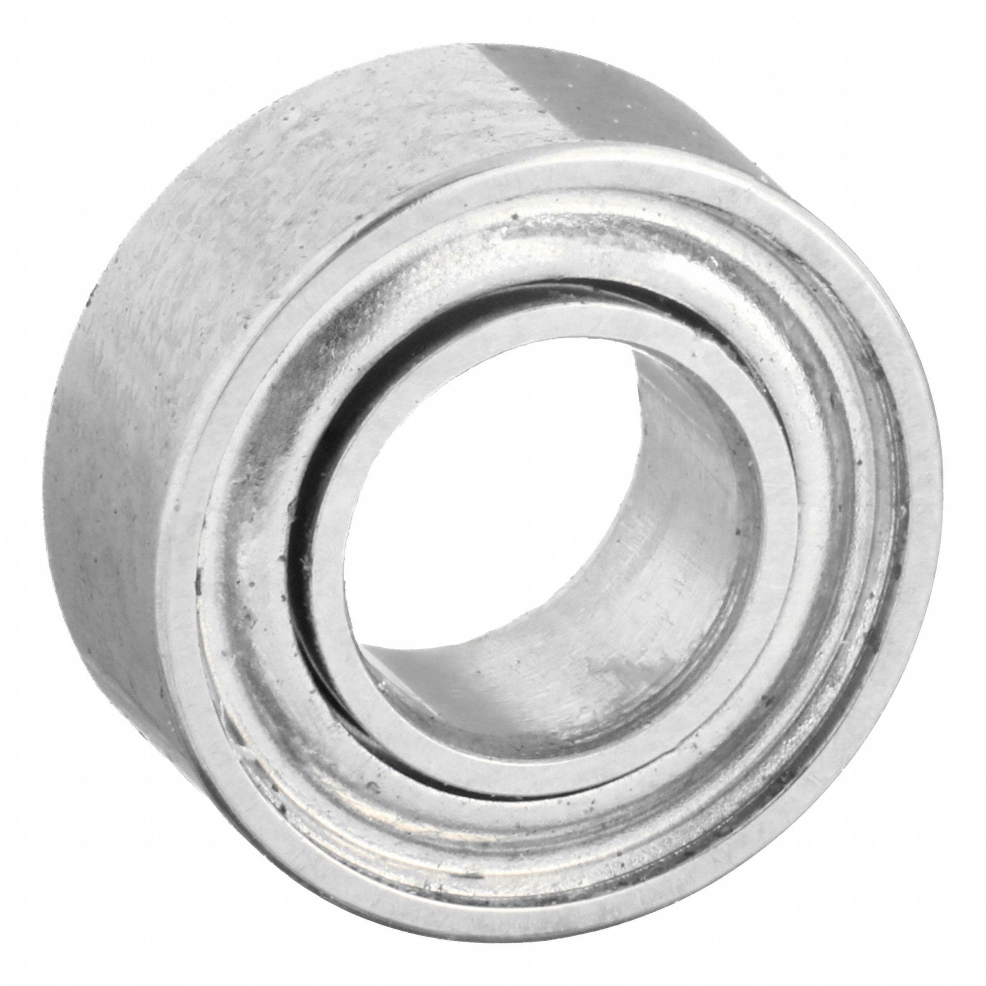 Miniature Ball Bearing: MR63, Dbl Shield, 3 mm Bore, 6 mm OD, 2.5 mm Wd, Stainless Steel Ring