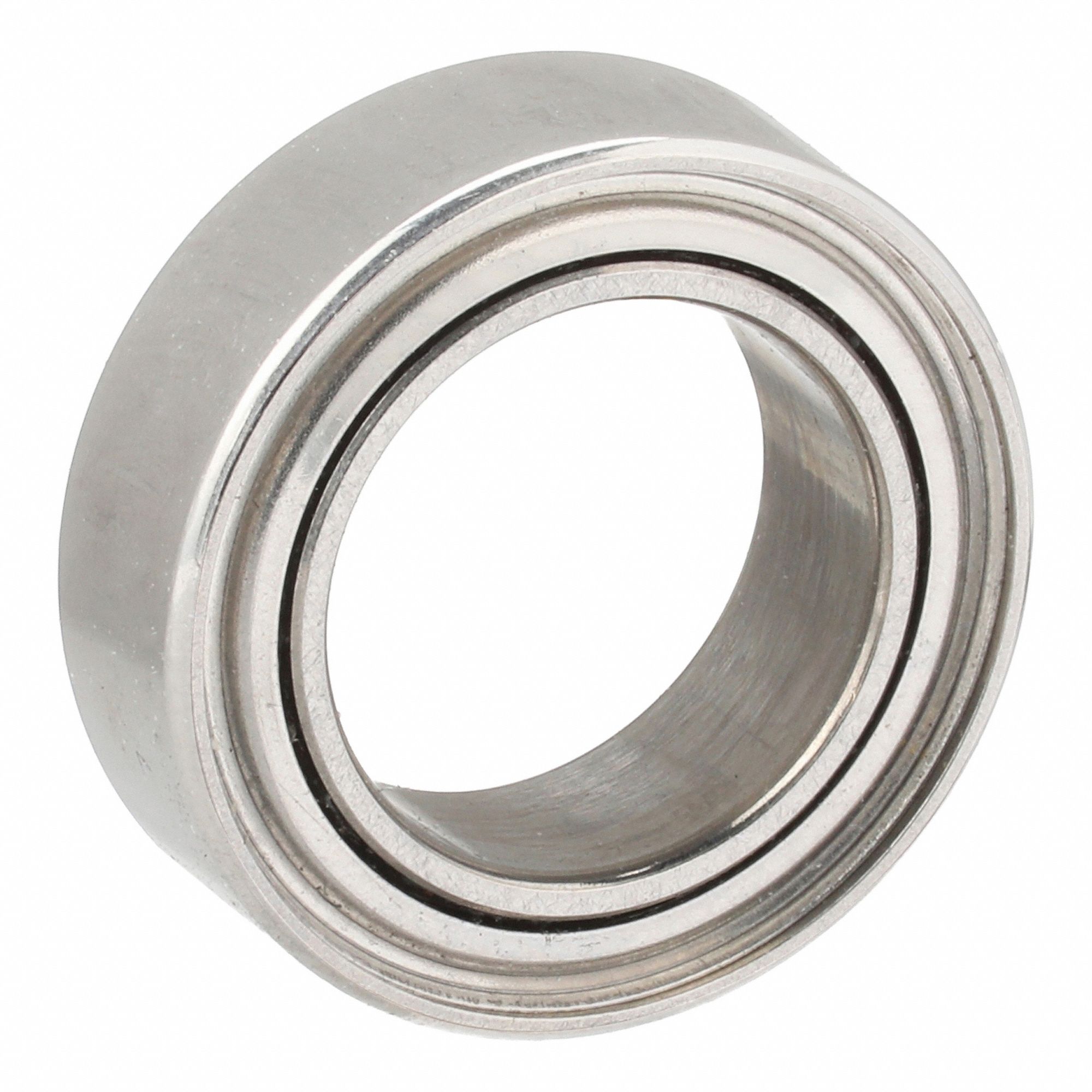Miniature Ball Bearing: MR85, Dbl Shield, 5 mm Bore, 8 mm OD, 2.5 mm Wd, Stainless Steel Ring