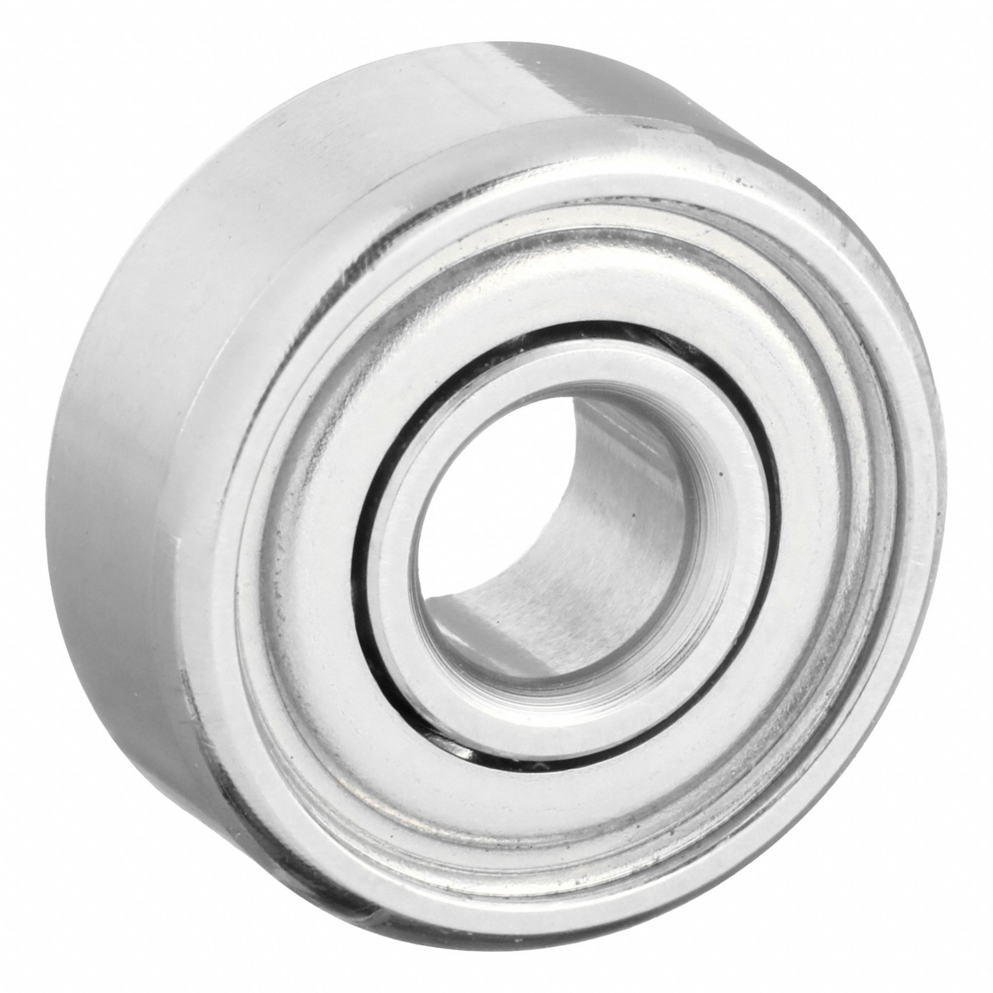 Miniature Ball Bearing: R2, Dbl Shield, 1/8 in Bore, 3/8 in OD, 0.156 in Wd, 302°F Max Temp