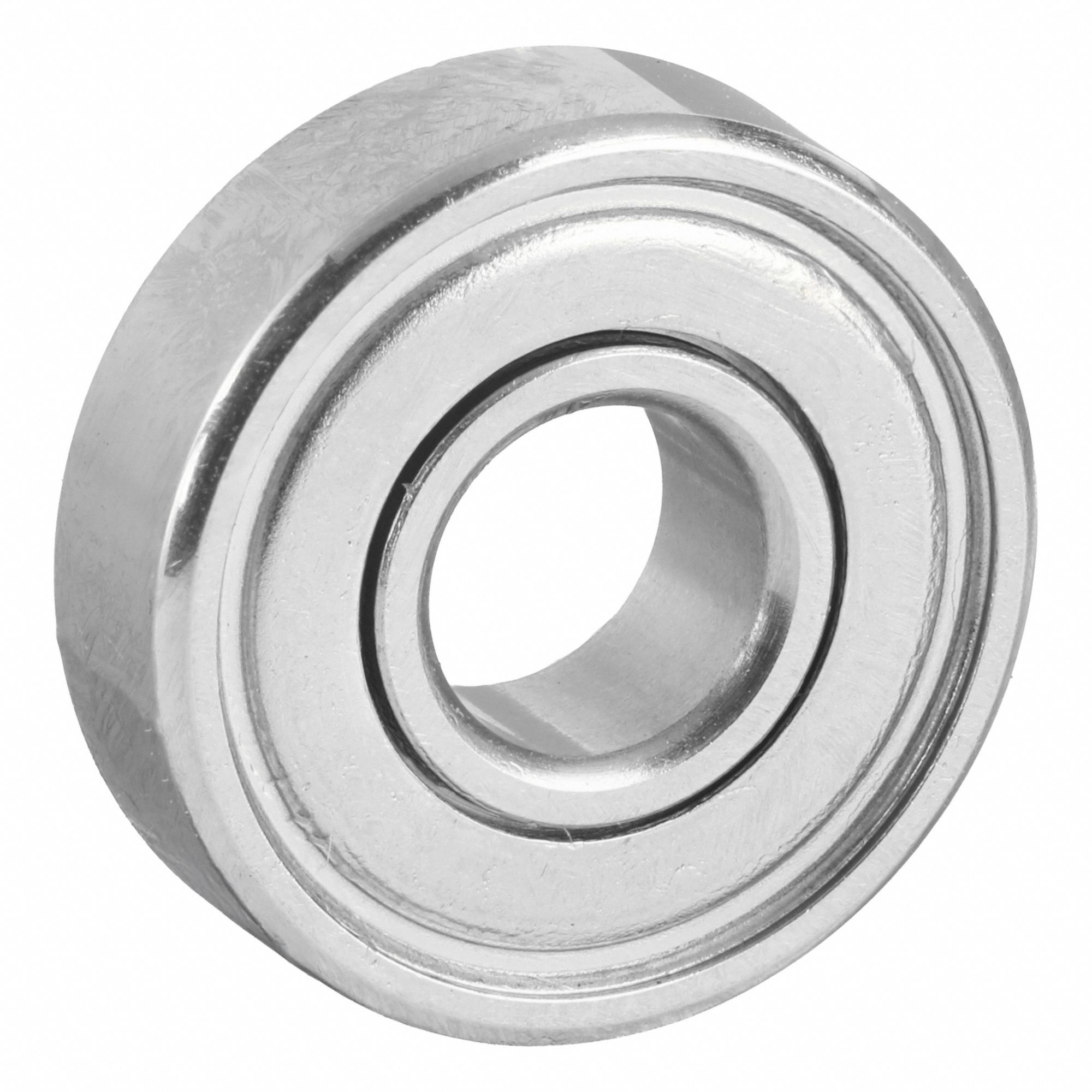 Miniature Ball Bearing: R3, Dbl Shield, 3/16 in Bore, 1/2 in OD, 0.196 in Wd, 302°F Max Temp