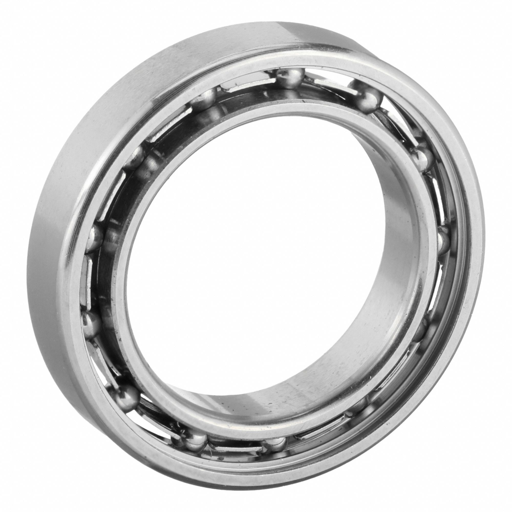 Miniature Ball Bearing: 1212, Open, 1/2 in Bore, 3/4 in OD, 0.156 in Wd, Stainless Steel Ring