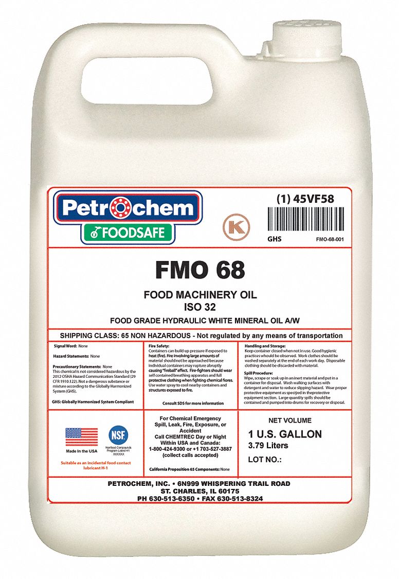 PETROCHEM Mineral Hydraulic Oil, 1 gal Jug, ISO Viscosity Grade 68