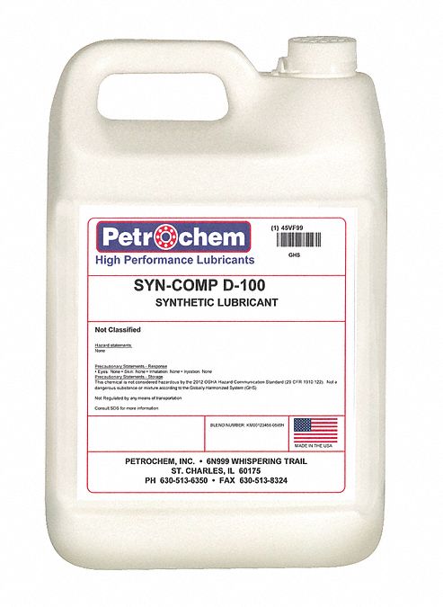PETROCHEM 1 gal. Jug of Compressor Oil   45VF71|SYN COMP D 100 001   