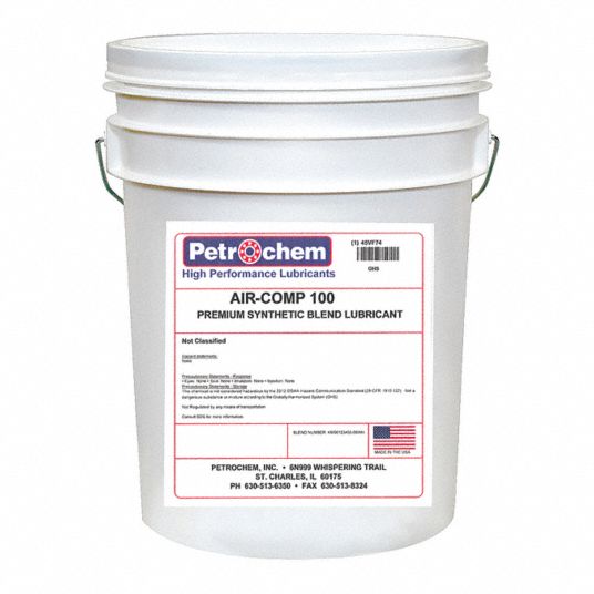 PETROCHEM, 5 gal, Pail, Compressor Oil - 45VG03|AIR-COMP 100-005 - Grainger