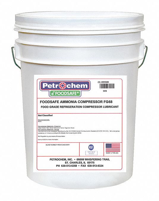 PETROCHEM, 5 gal, Pail, Compressor Oil - 45VG08|FS AMMONIA COMPRESSOR ...