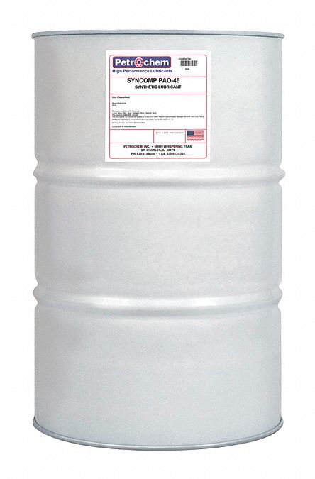 Compressor Oil: 55 gal, Drum, 15 SAE Grade, 46 ISO Viscosity Grade, 134 Viscosity Index