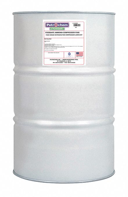 Compressor Oil: 55 gal, Drum, 20 SAE Grade, 68 ISO Viscosity Grade, 198 Viscosity Index