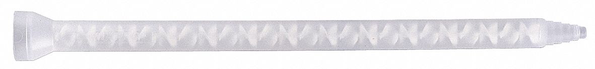 Mixing Nozzle: C Style, For 1:1/2:1 Mix Ratios, White, 8 13/16 in Long, 10 PK