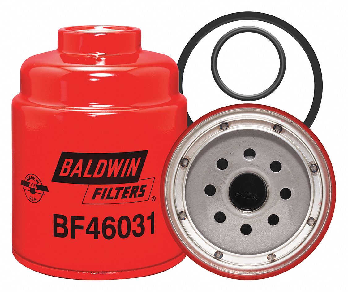 Fuel Filter: Spin-On, 4 1/4 in Outside Dia, 1"-14 Thread Size, Diesel Fuel, Diesel