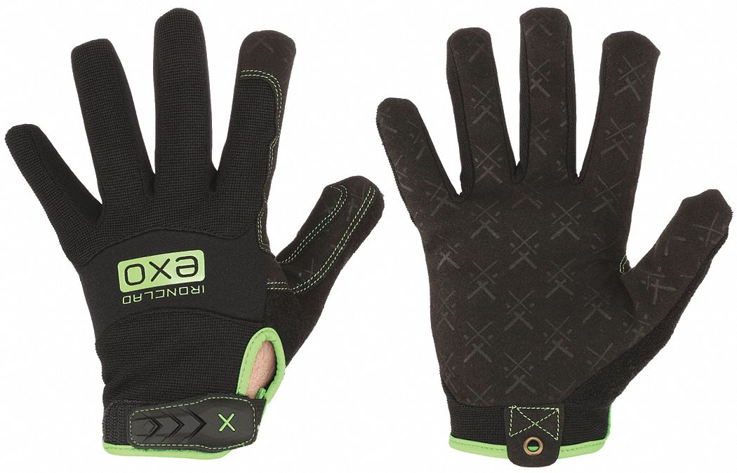 GANTS DE MÉCANICIEN, 2TG(11), PLEIN DOIGT, CUIR SYNTHÉTIQUE, NOIR