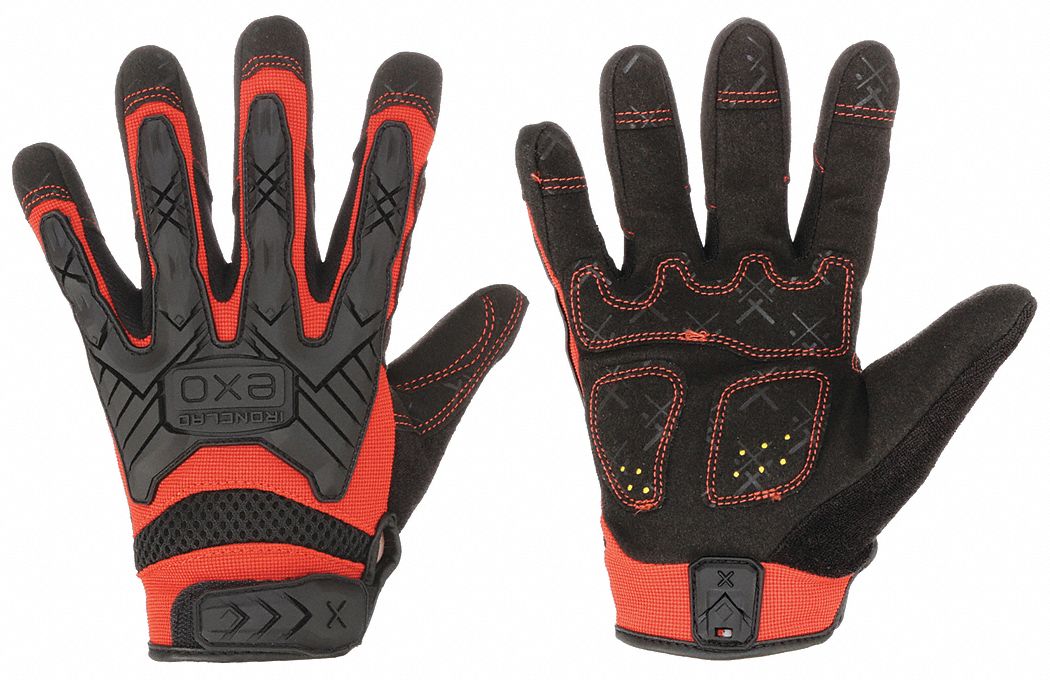 MECHANICS GLOVES, S (7), FULL FINGER, SYNTHETIC LEATHER, TPR, EXO