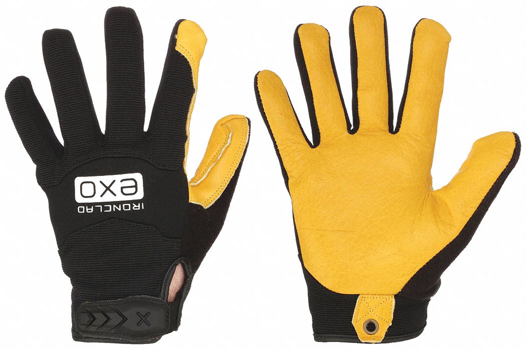 Mechanics Gloves: 2XL ( 11 ), Mechanics Glove, Full Finger, Cowhide, Neoprene, 1 PR