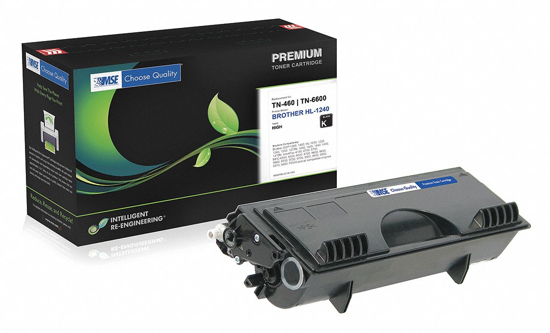 Toner Cartridge: TN460, Remanufactured, Brother, DCP/HL/intelliFax/MFC, Black