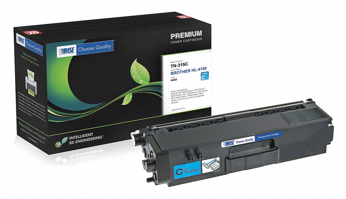 Toner Cartridge: TN315C, Remanufactured, Brother, DCP/HL/MFC, Cyan