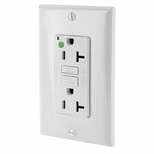 LEVITON 20A Hospital Grade GFCI Receptacle, White; Tamper Resistant: No ...