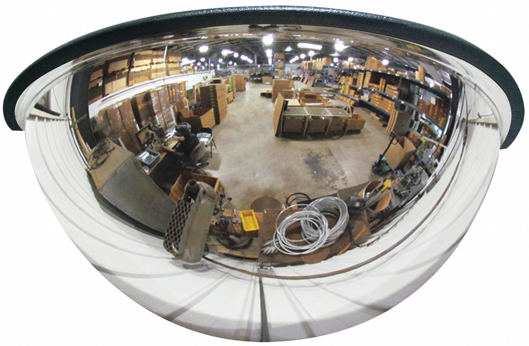 GRAINGER APPROVED Indoor Acrylic Half Dome Mirror, 180° Viewing Angle, 36 in Dia., Wall/Ceiling