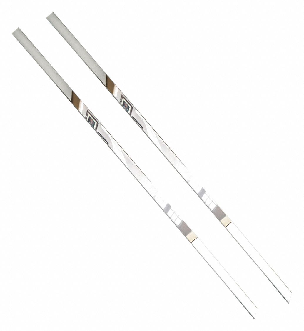Strips: 1 1/2 in x 48 in x 1/8 in, Acrylic, Mirror, Clear, 2 PK