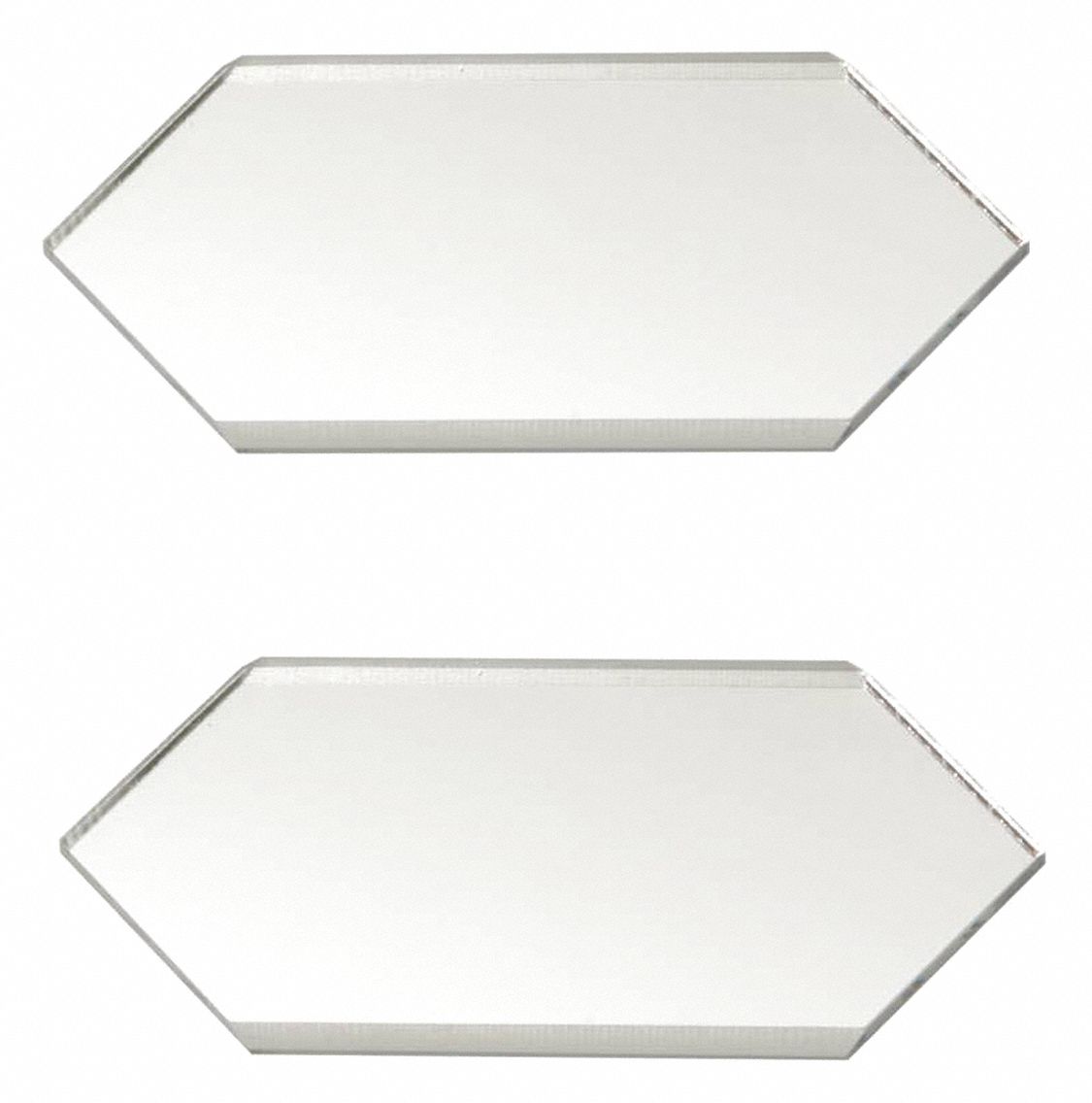 Seam Plates: 1 1/2 in x 3 in x 1/8 in, Acrylic, Mirror, Clear, 2 PK