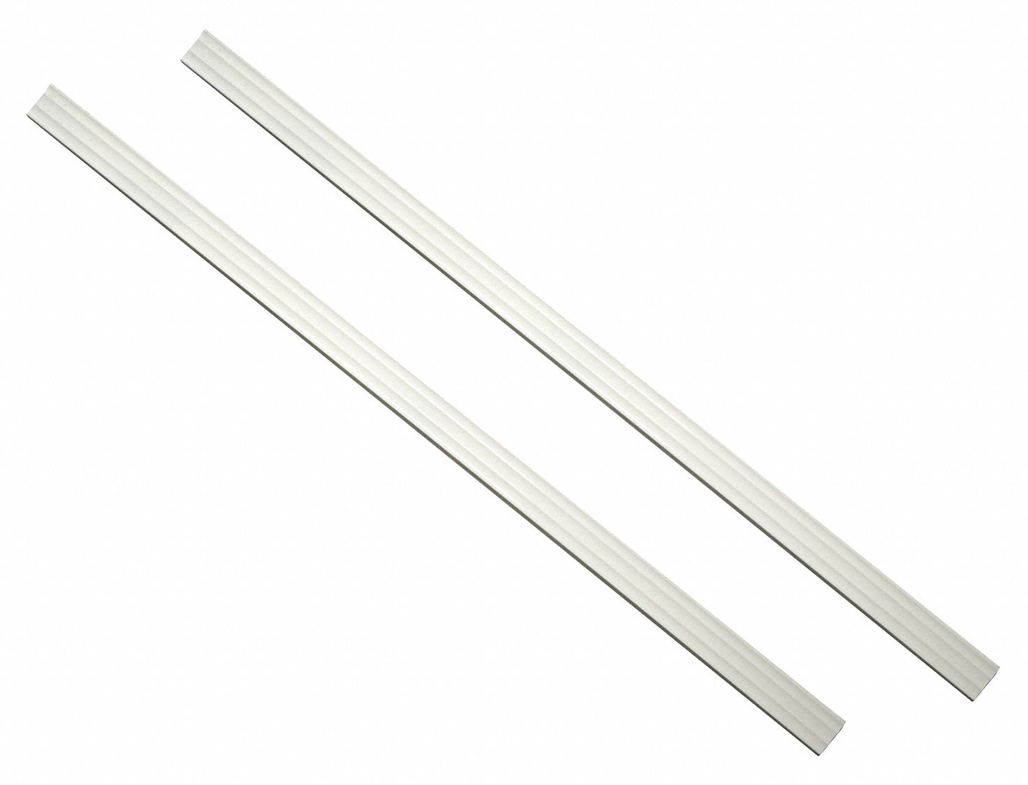 Strips: 1 1/2 in x 36 in x 1/4 in, Polymer Plastic, Dove White, White, 2 PK