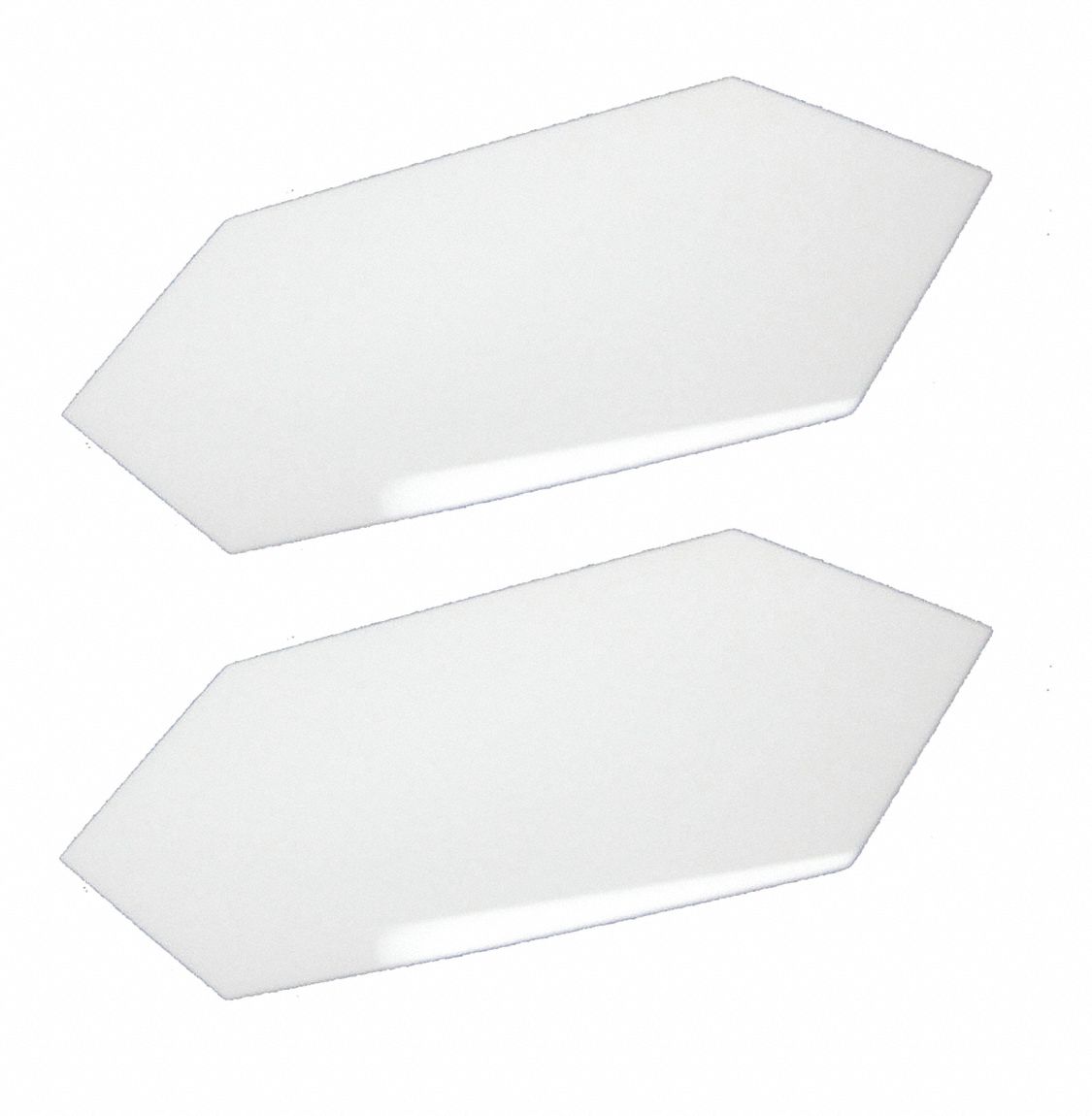 Seam Plates: 1 1/2 in x 3 in x 1/8 in, Acrylic, White Acrylic, White, 2 PK