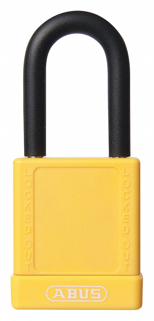 Lockout Padlock, KD, Yellow, 1-3/4"H, PK6