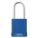 LOCKOUT PADLOCK, KEYED DIFFERENT, ALUMINUM, STANDARD BODY, HARDENED STEEL, BLUE, KEY