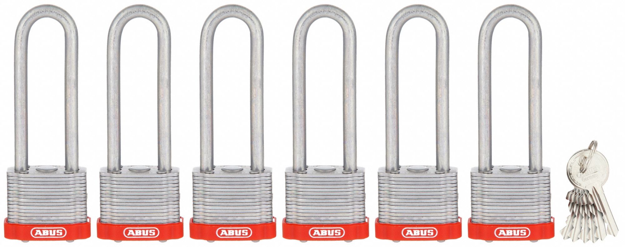 Keyed Padlock, Alike, 1-1/2"W, PK6