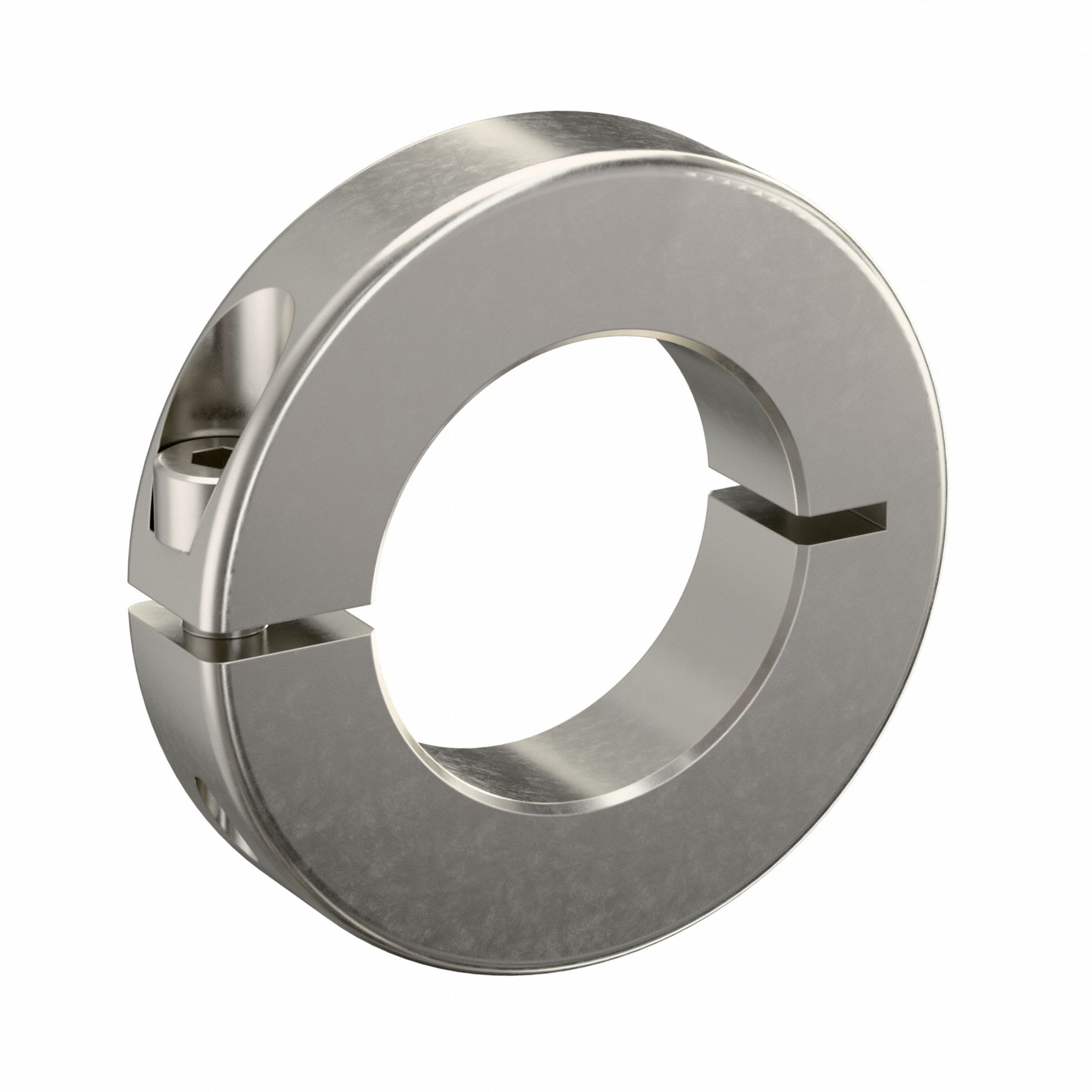 Shaft Collar: 1-Piece, Metric with Inch Bore, Round, Clamp On, 1 in Bore Dia