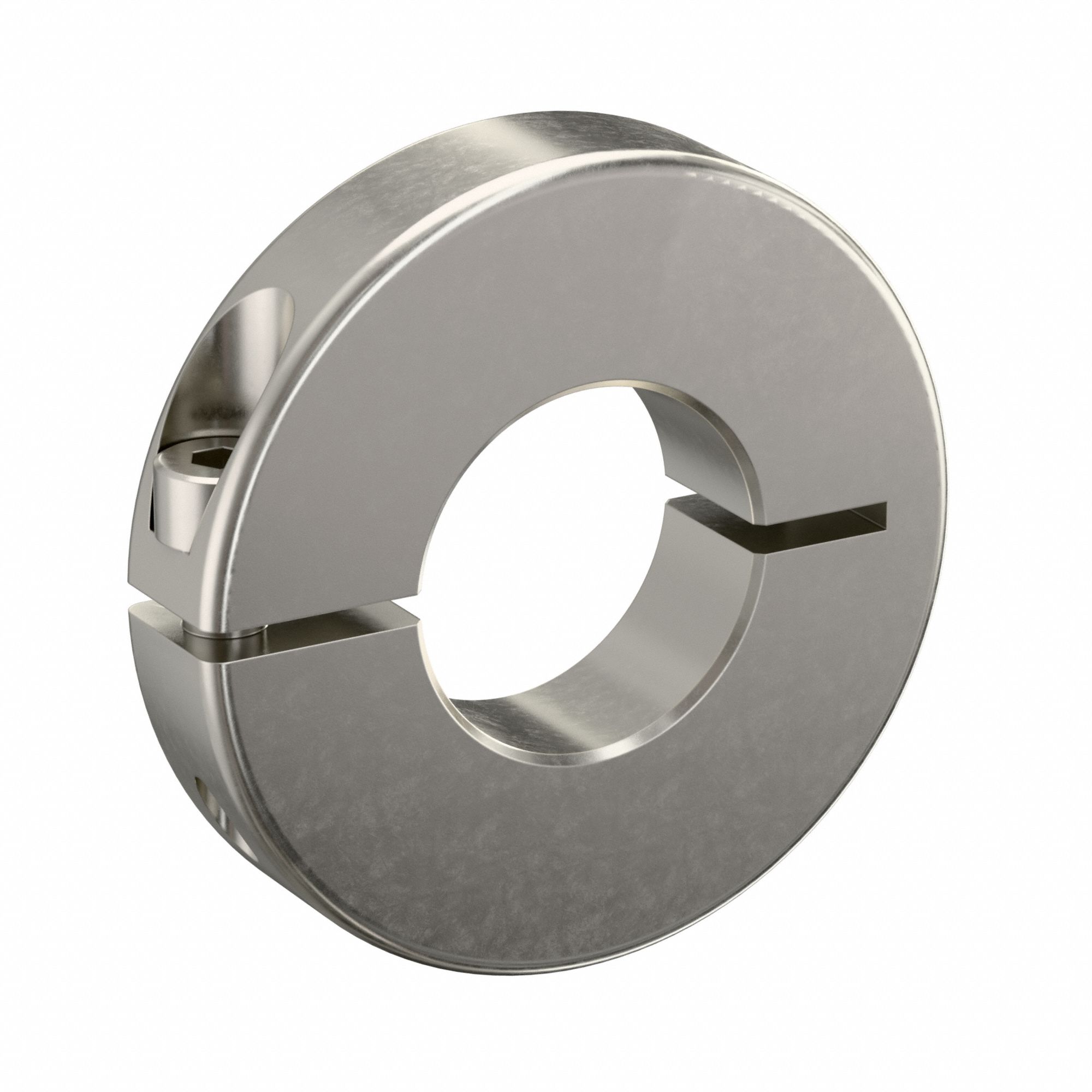 Shaft Collar: 1-Piece, Metric, Round, Clamp On, 20 mm Bore Dia, 10 mm Collar Wd