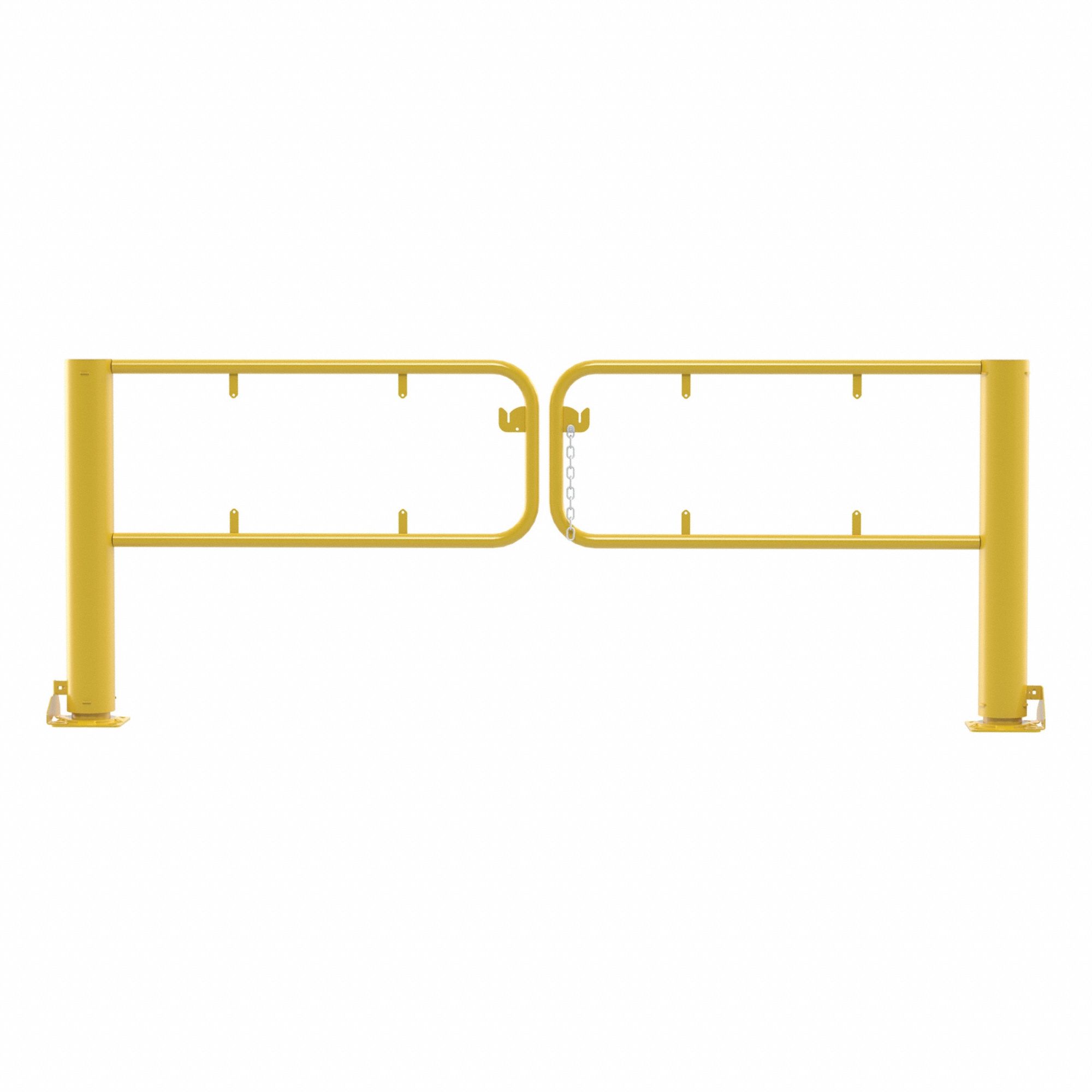 Dock Barricade: Manual Operation, Steel, Powder Coated, Left/Right Swing, Lock Not Included, 1 PR