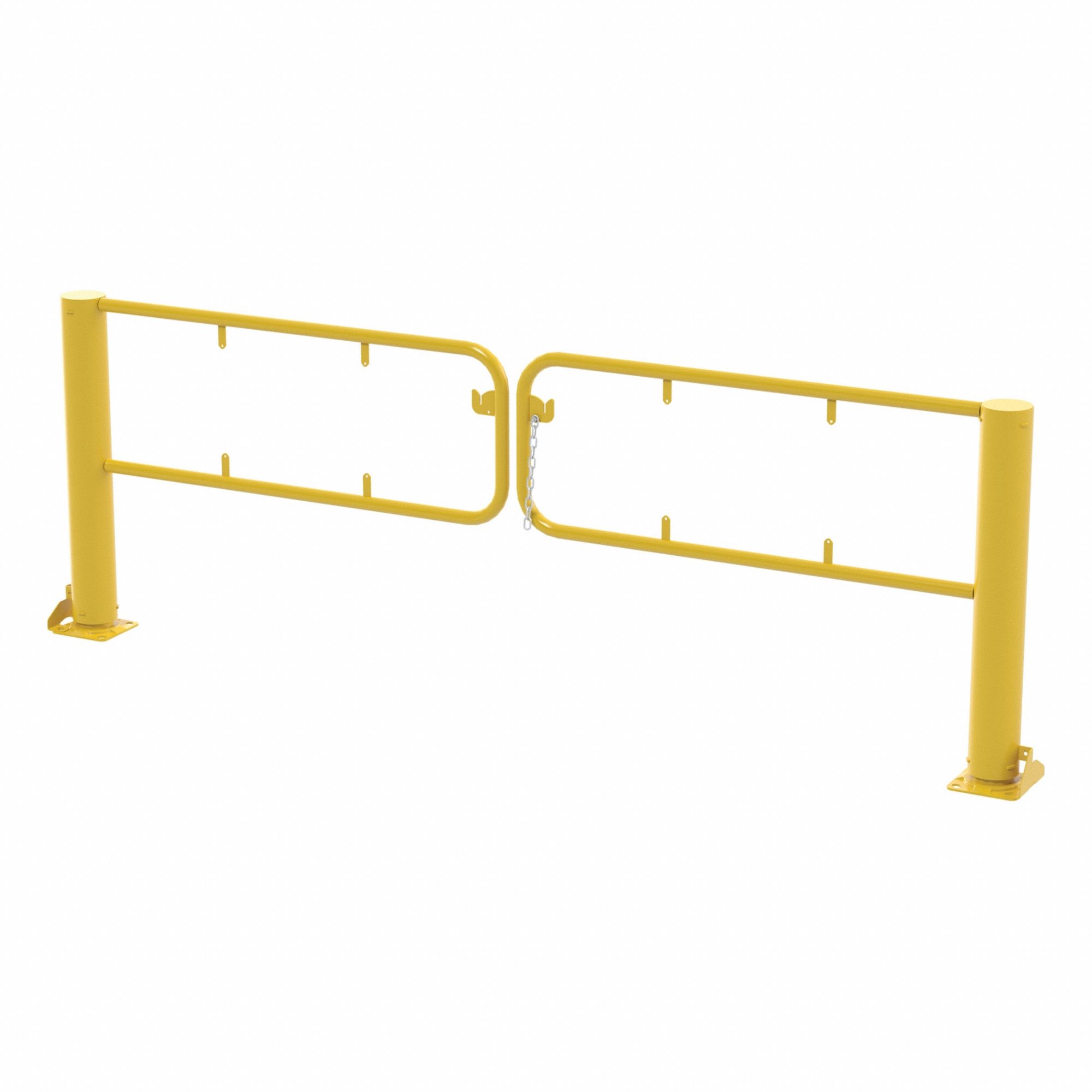 Dock Barricade: Manual Operation, Steel, Powder Coated, Left/Right Swing, Lock Not Included, 1 PR