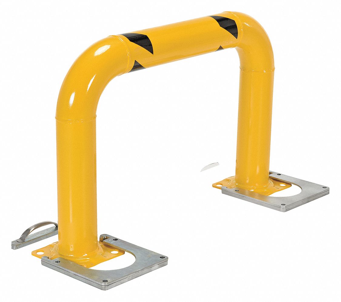 VESTIL Yellow, Steel, Machine Guard, Floor Mounted Guard Rail Mounting Style, 12 ft Overall