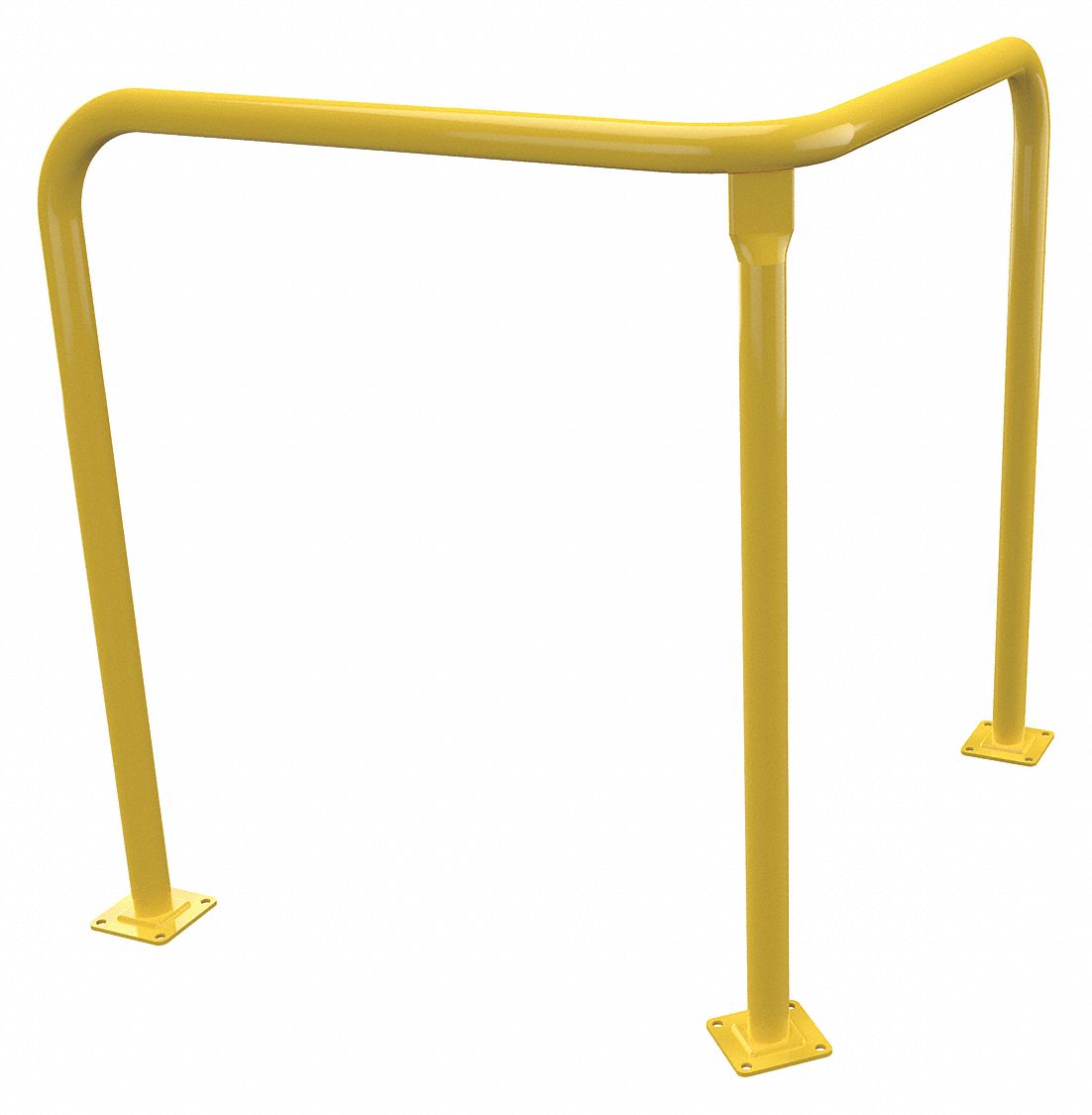 VESTIL Yellow, Steel, Corner Guard, Floor Mounted Guard Rail Mounting