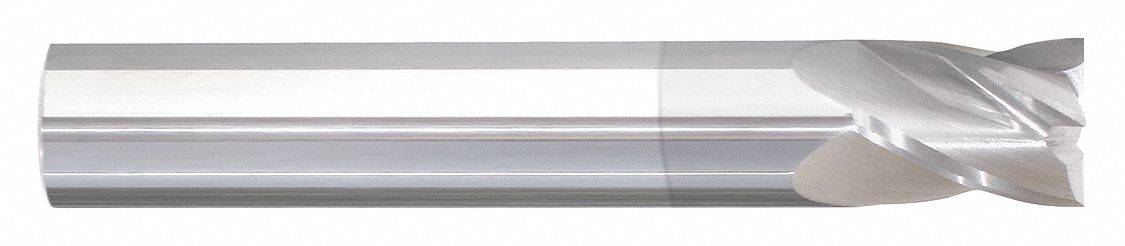 Square End Mill: Carbide, TiCN Coated, 4 Flute, 5/8" Mill Dia, 3/4" LOC, 3" OAL