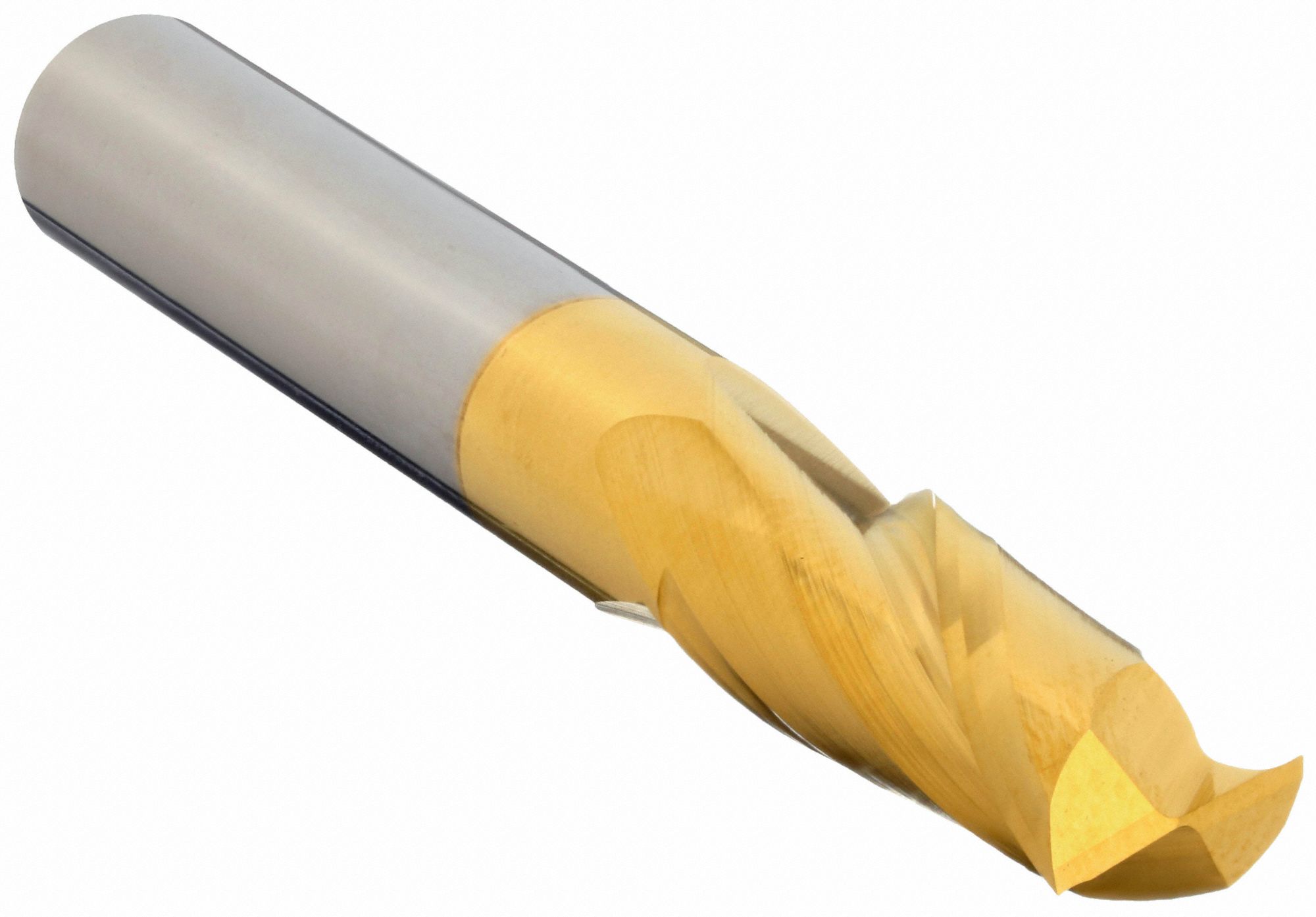Square End Mill: Carbide, TiN Coated, 2 Flute, 3/8" Mill Dia, 1" LOC, 2-1/2" OAL