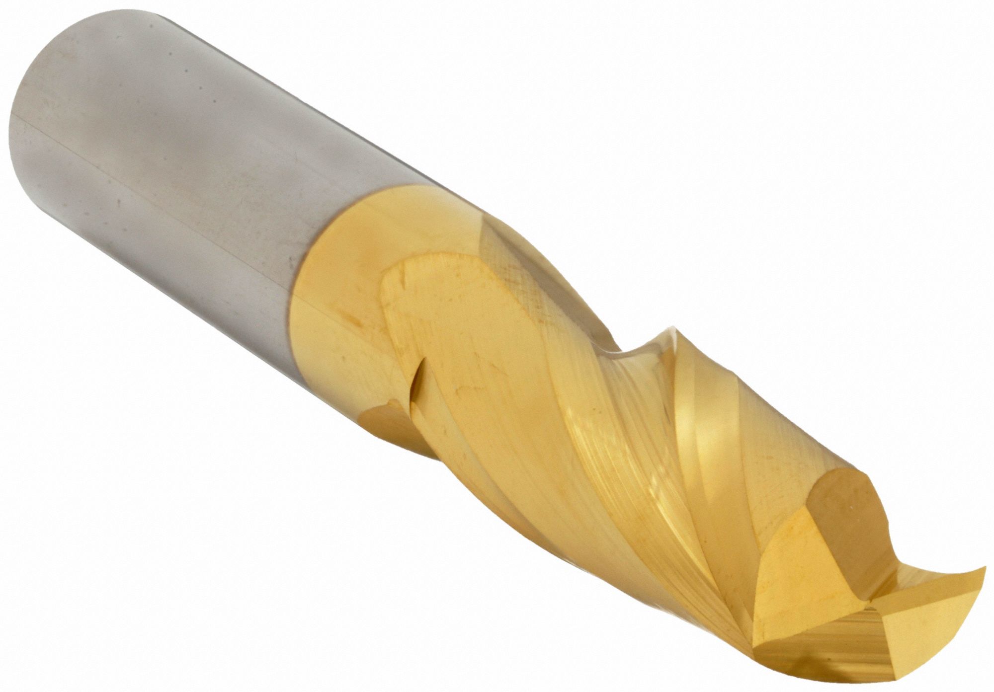 Square End Mill: Carbide, TiN Coated, 2 Flute, 5/8" Mill Dia, 1-1/4" LOC, 3-1/2" OAL