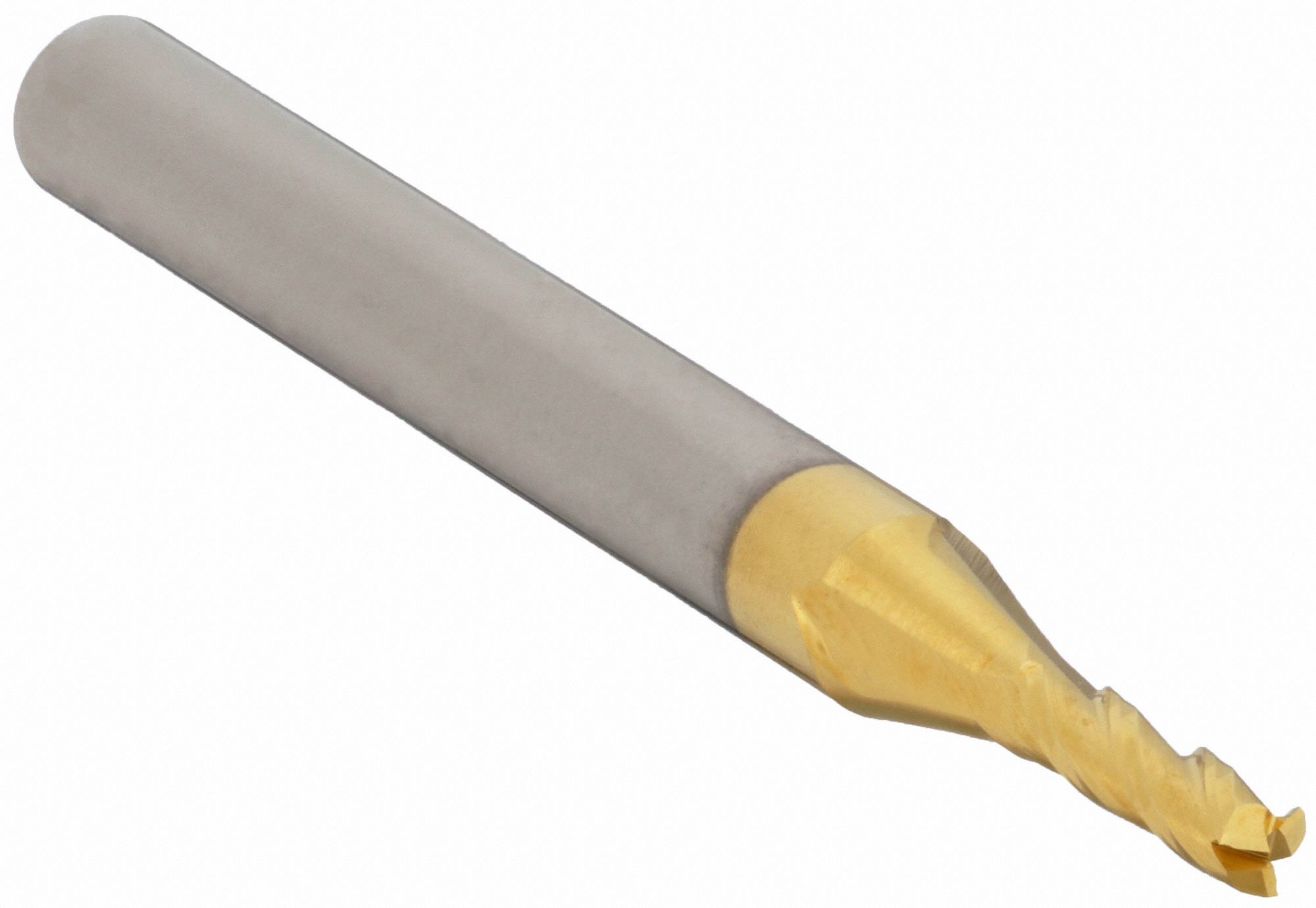 Square End Mill: Carbide, TiN Coated, 3 Flute, 7/64" Mill Dia, 3/8" LOC, 1-1/2" OAL
