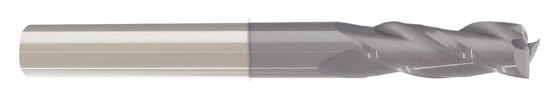 Square End Mill: Carbide, AlTiN Coated, 3 Flute, 3/8" Mill Dia, 1" LOC, 2-1/2" OAL