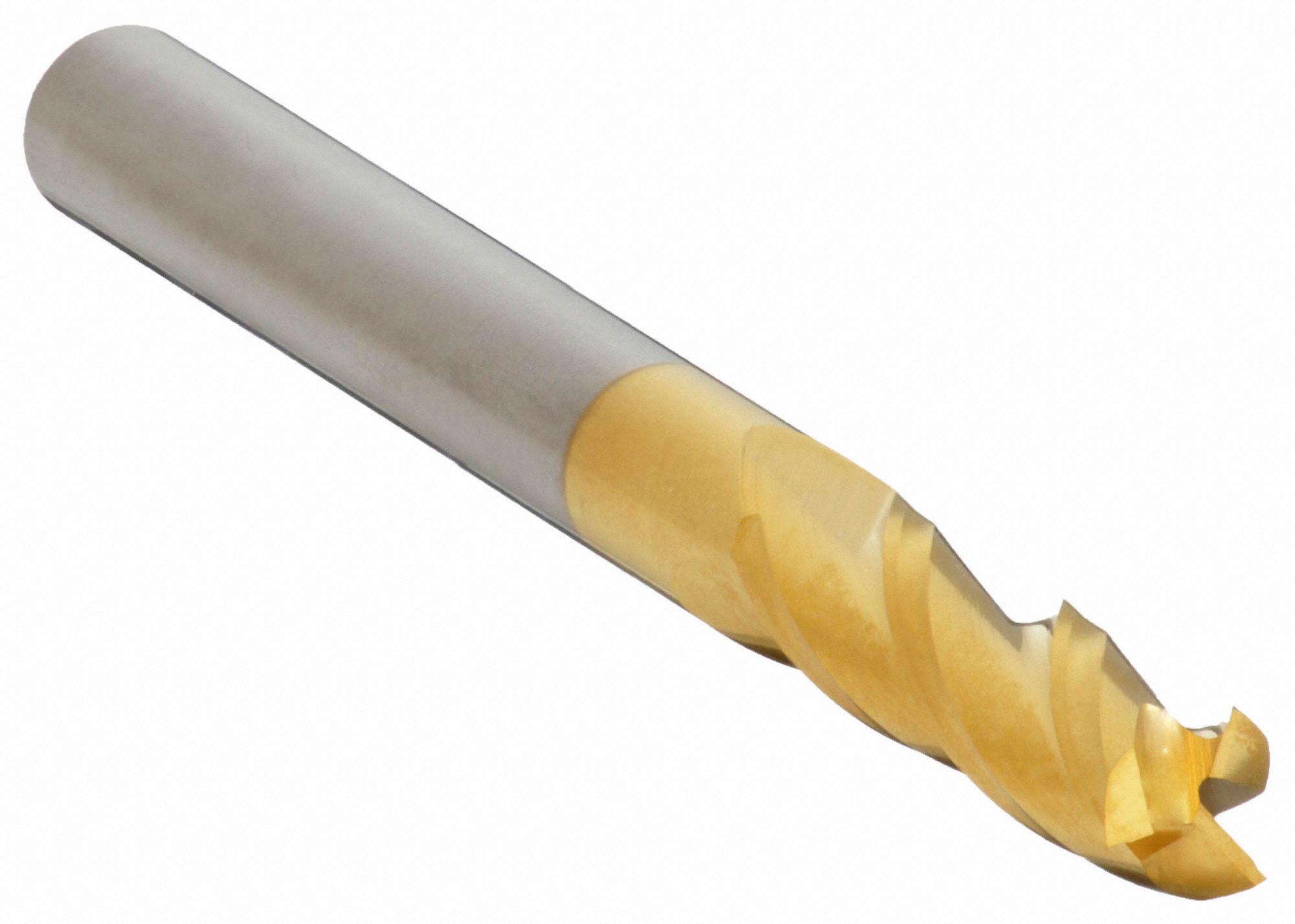 Square End Mill: Carbide, TiN Coated, 3 Flute, 1/8" Mill Dia, 1/2" LOC, 1-1/2" OAL