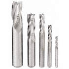 END MILL SET, 3 FLUTES, 5 PIECES, ⅛ IN SMALLEST MILL DIAMETER, BRIGHT FINISH