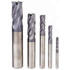 END MILL SET, 4 FLUTES, 5 PIECES, ⅛ IN SMALLEST MILL DIAMETER, ALTIN FINISH